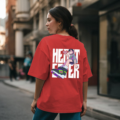 LcyFlame Solid Women Round Neck Red T-Shirt