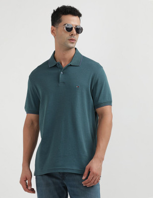TOMMY HILFIGER Solid Men Polo Neck Green T-Shirt