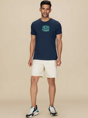 SZN Graphic Print Men Round Neck Dark Blue T-Shirt
