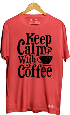 THE PRINT PLATTER Graphic Print Men Round Neck Red T-Shirt