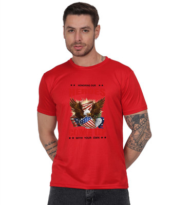 AZAADGARMENT Solid Men Round Neck Reversible Red T-Shirt