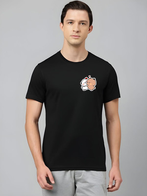 SZN Graphic Print Men Round Neck Black T-Shirt