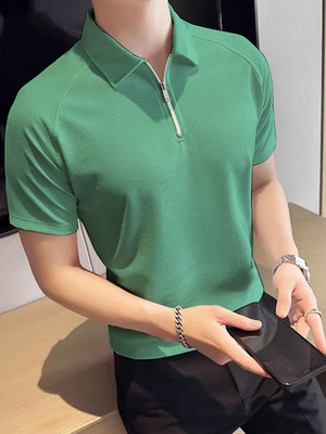 Madfrog Solid Men Polo Neck Green T-Shirt