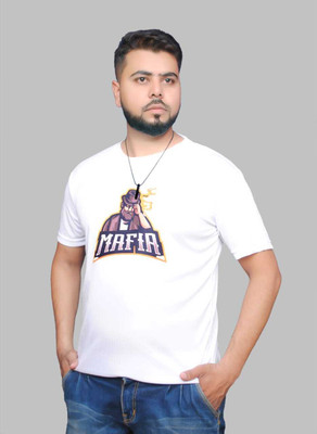 VLS Collection Printed, Typography Men Round Neck White T-Shirt