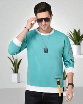 TrendShaper Printed Men Round Neck Green T-Shirt