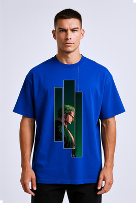 goodsign Printed Men Round Neck Blue T-Shirt