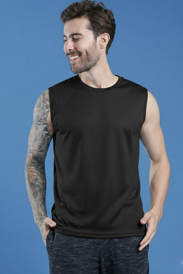Jangoboy Solid Men Round Neck Black T-Shirt