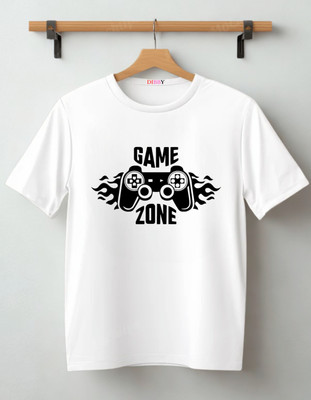 DIBBY Printed Men Round Neck White T-Shirt