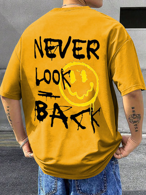 TeeBrozz Typography Men Round Neck Yellow T-Shirt