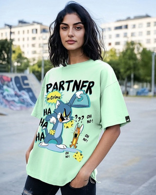 BEWAKOOF Graphic Print Women Round Neck Green T-Shirt