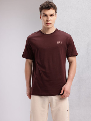 HRX by Hrithik Roshan Printed Men Round Neck Brown T-Shirt