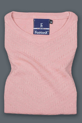 higglerr Self Design Men Round Neck Pink T-Shirt