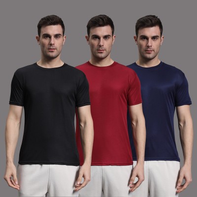 InkTees Solid Men Round Neck Multicolor T-Shirt