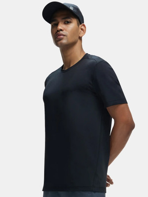 JOCKEY Solid Men Round Neck Black T-Shirt