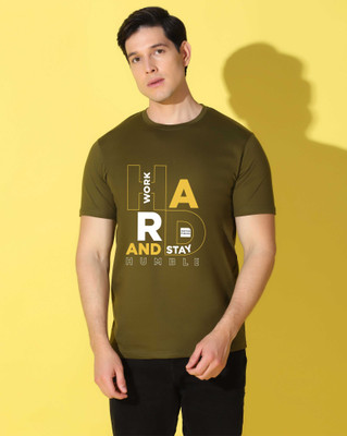 WOOSTRO Graphic Print Men Round Neck Dark Green T-Shirt