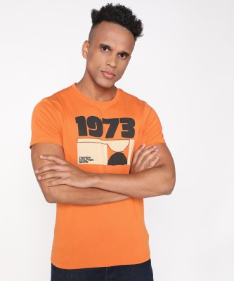 Pepe Jeans Printed Men Round Neck Orange T-Shirt