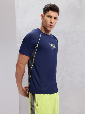 HRX by Hrithik Roshan Printed Men Round Neck Blue T-Shirt
