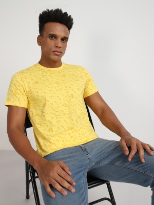 LEE Printed Men Round Neck Yellow T-Shirt