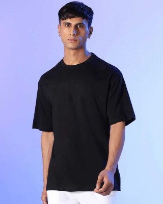 Shakuntla Fashion Solid Men Round Neck Black T-Shirt