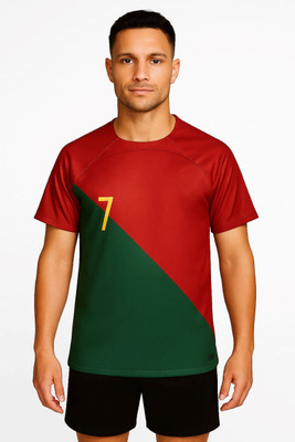 DOSTITCH Colorblock Men Round Neck Red, Green T-Shirt