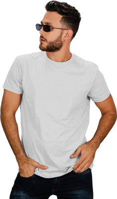 Minotaur Solid Men Round Neck White T-Shirt