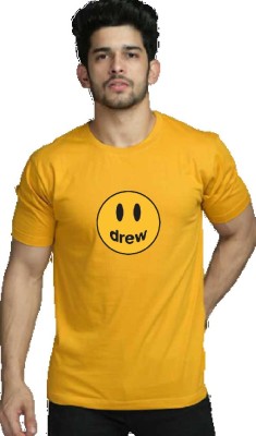 j hind print Printed Men Round Neck Yellow T-Shirt