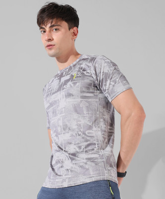 CAMPUS SUTRA Solid Men Crew Neck Grey T-Shirt