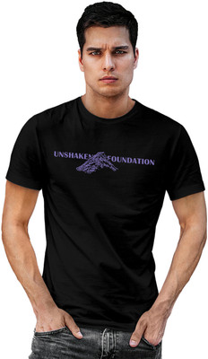 Fighterhero Printed Men Round Neck Black T-Shirt