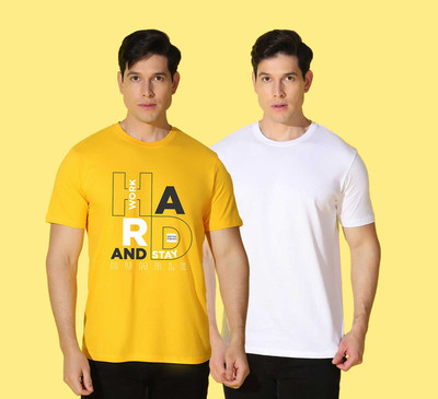 WOOSTRO Typography Men Round Neck Multicolor T-Shirt