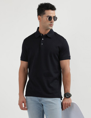 TOMMY HILFIGER Solid Men Polo Neck Blue T-Shirt