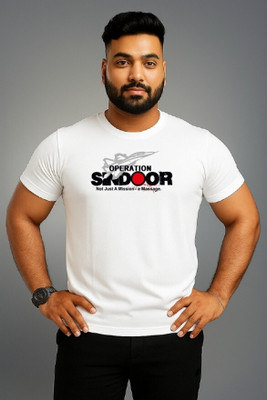Mango Fashion Solid Men Round Neck White T-Shirt