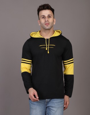 Design By Highlance Colorblock Men Hooded Neck Multicolor T-Shirt