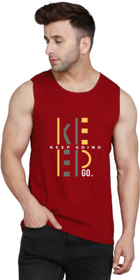 Cryptic Printed, Typography Men Round Neck Maroon T-Shirt