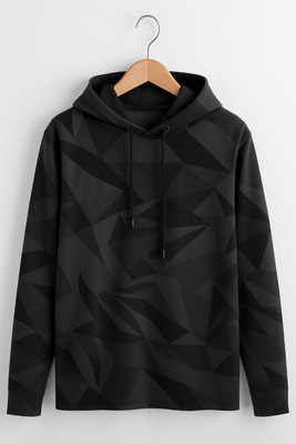 Try This Colorblock Men Hooded Neck Black T-Shirt