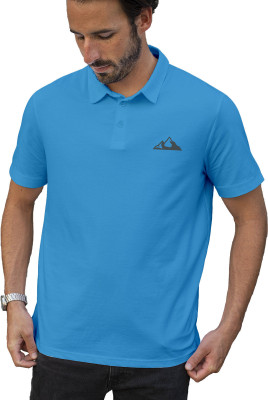 Fighterhero Printed Men Polo Neck Blue T-Shirt