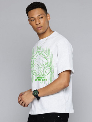 Moda Rapido Printed Men Round Neck White T-Shirt