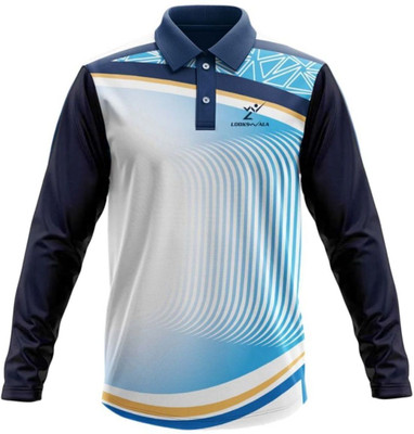 lookswala Printed Men Polo Neck Multicolor T-Shirt