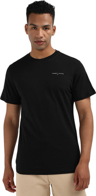 TOMMY HILFIGER Solid Men Crew Neck Black T-Shirt