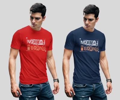 addiz Printed Men Round Neck Red, Blue T-Shirt