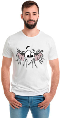 SmarTee Street Printed Men Round Neck White T-Shirt