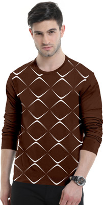 Triptee Printed Men Round Neck Brown T-Shirt