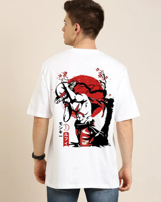 Clickwell Trend Printed Men Round Neck White T-Shirt