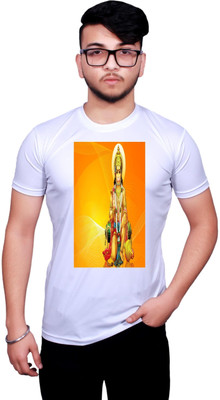 KRYONIX Printed Men Polo Neck White T-Shirt