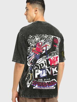 BEWAKOOF Graphic Print Men Round Neck Black T-Shirt