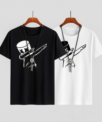 stylesmyth Printed Men Round Neck Multicolor T-Shirt