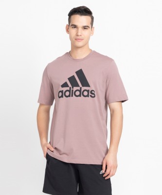 ADIDAS Printed Men Round Neck Grey T-Shirt