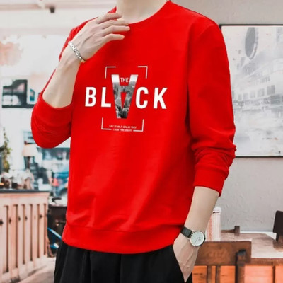 Ticoss Typography Men Round Neck Red T-Shirt