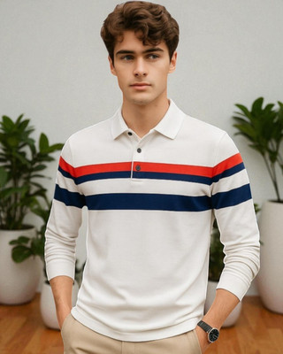 Autna Solid Men Polo Neck White T-Shirt