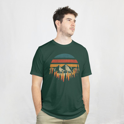 Arctica Graphic Print Men Round Neck Green T-Shirt