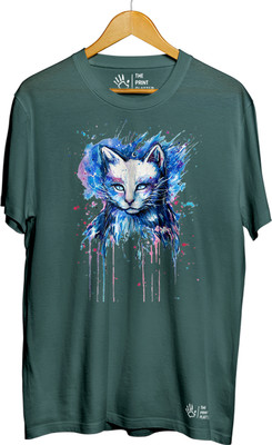 THE PRINT PLATTER Graphic Print Men Round Neck Dark Green T-Shirt